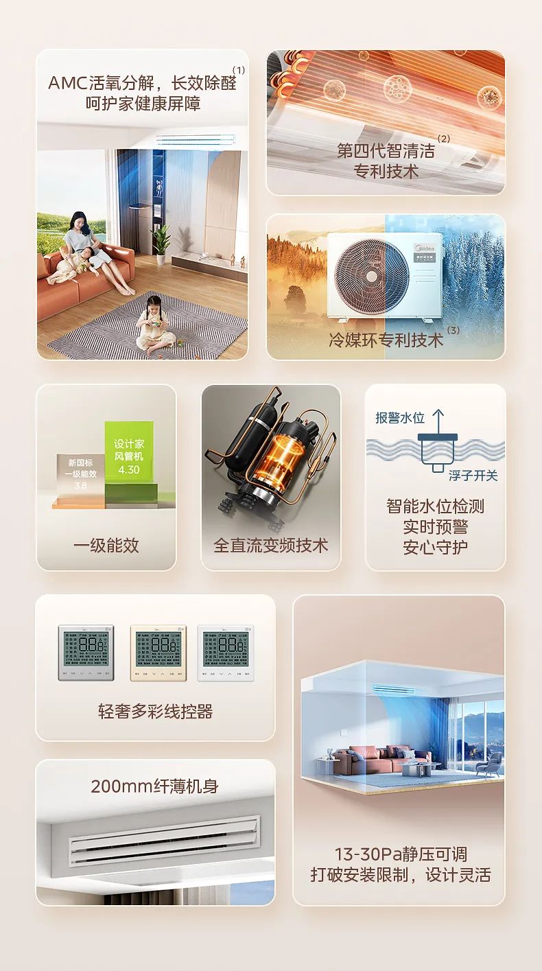 美的 家用中央空調(diào)風管機設計家