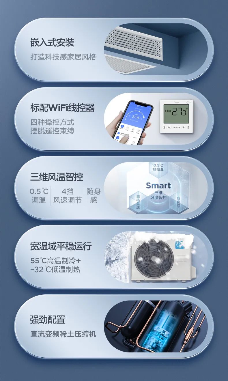 美的 家用中央空調(diào)風(fēng)管機(jī)悅享3代