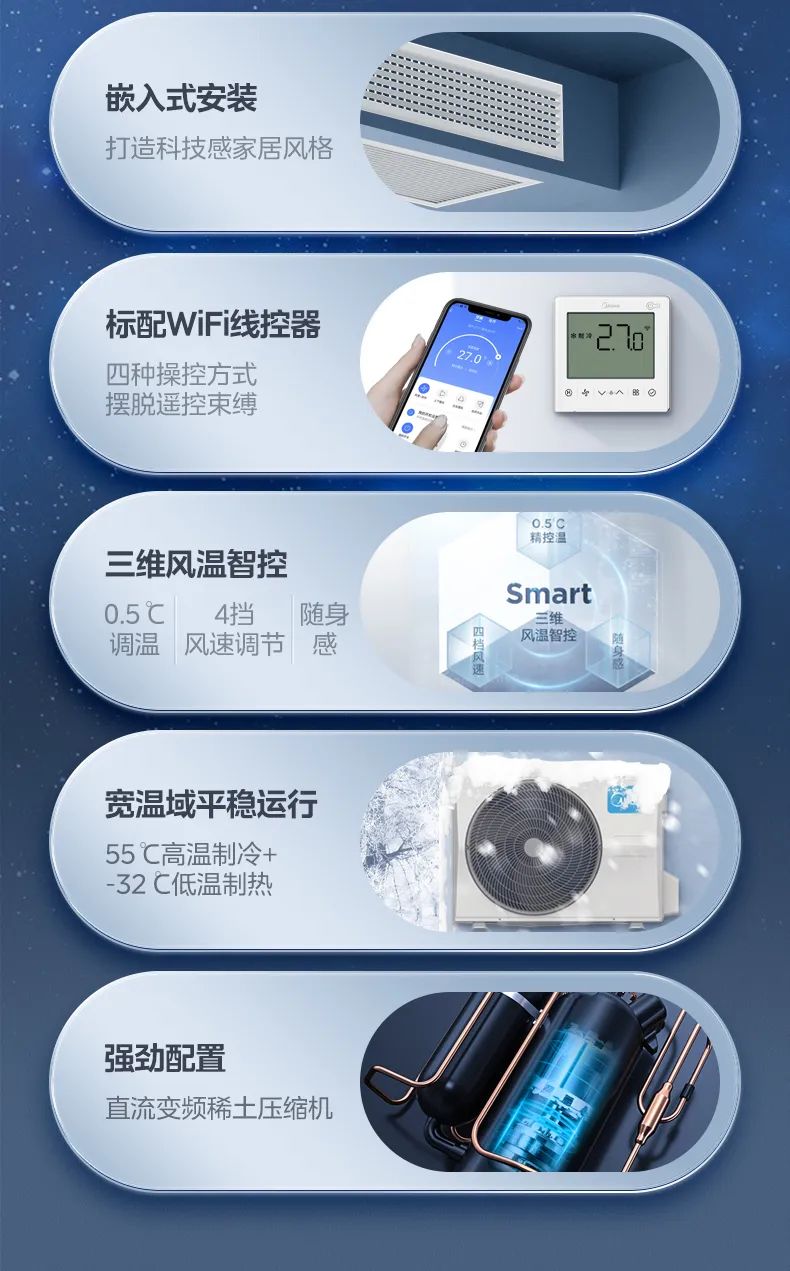 美的 家用中央空調風管機星光